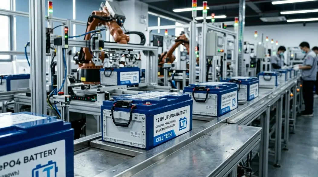 Nhà máy sản xuất pin LiFePO4 12,8V hàng đầu tại Trung Quốc: Thúc đẩy hệ thống chiếu sáng thành phố thông minh và tuân thủ hộ chiếu pin EU năm 2026